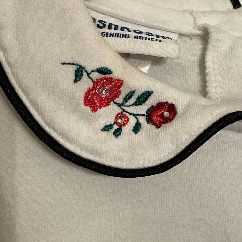 Vintage OshKosh B' Gosh Long Sleeve Peter Pan Collar Flower Embroidered Girls 5T
